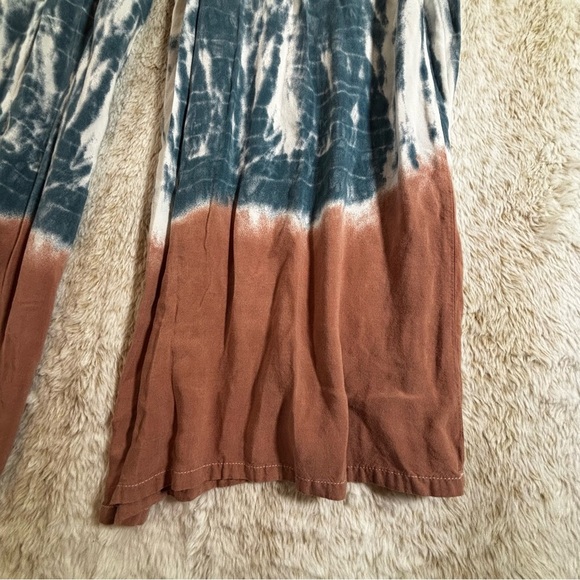 Ocean Drive Tie Dye Wide Leg Boho Pants Rayon Smocked Waist Size S - Picture 2 of 11